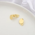 Pair of polished gold-plated DIY clip-on earring findings for jewelry making - 4Pcs/Pack / 14K Gold Plated Frog Clip