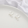 Silver adjustable screw-on earring clips for DIY jewelry making and bead craft projects - 15x20mm (4 Pcs/Pack) / Thick Silver Plated Screw Ear Clip