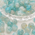 Ijsblauwe craquelé glaskralen met goudfolie voor DIY sieraden en armbanden maken - Ijsblauw Goudfolie Crackle Stijl (15#) / 20 Stuks/Verpakking (10mm) / Ijsblauw