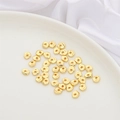 Perline martellate irregolari placcate in oro 14K con lucentezza metallica per DIY - Irregolare Goffrato con Foro Centrale / 5x6 mm (10 pezzi/confezione) / Oro