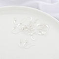 Silver-plated metal earring hooks with small bead details for DIY jewelry making - 20 Pcs/Pack / Style 2 Thick Silver Plated Hook