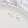 Silver screw-back earring converters for non-pierced ears with open ring attachment - 13x17mm/13x20mm (4 Pieces/Pack) / Thick Silver Plated Screw Ear Clip