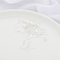 Silver plated metal ear hooks DIY jewelry making accessories set in a white ceramic tray - 20 Pcs/Pack / Style 4 Thick Silver Plated Hook