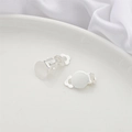 Silver clip-on earring converters with floral detail for DIY jewelry making - 4Pcs/Pack / Thick Silver Plated Frog Clip