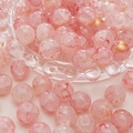 Roze glazen kraal met rood craquelé-patroon en goudfolie voor DIY-sieraden maken - Roze Crackle Goudfolie Stijl (18#) / 20 Stuks/Verpakking (10mm) / Roze