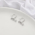Silver screw spiral earring converter for DIY jewelry making in elegant white tray - 15x20mm (4 Pcs/Pack) / Platinum Plated Screw Ear Clip