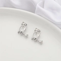Silver screw clip-on earring converters for DIY jewelry making handmade accessories - 13x17mm/15x17mm (4 Pieces/Pack) / Platinum Plated Screw Ear Clip