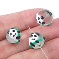 Handmade lampwork glass beads featuring panda and bamboo patterns for DIY jewelry - 12mm (Hole approx 1mm) / Panda with Bamboo 2 Pcs/Pack