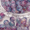 Paarse en blauwe glazen kralen met goudfolie voor het maken van DIY-sieraden en hobby - Paars Blauw Inkjet Goudfolie Stijl (21#) / 20 Stuks/Verpakking (10mm) / Paars Blauw Fantoom