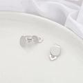 Silver clip-on earring converters with flat round tray for DIY jewelry making set - 4Pcs/Pack / Platinum Plated Frog Clip