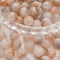 Ronde witte glazen kralen met oranje marmerpatroon voor het maken van DIY-sieraden - Inkt Marmerpatroon Stijl (23#) / 20 Stuks/Verpakking (10mm) / Warm Oranje en Grijs
