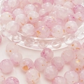 Roze doorschijnende glazen kralen met bladgoud en paarse barsten voor DIY sieraden - Paars Crackle Goudfolie Stijl (27#) / 20 Stuks/Verpakking (10mm) / Roze Wit