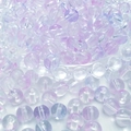 Lichtpaarse doorschijnende glazen ronde kralen met glitters voor DIY sieraden maken - 8mm (50 stuks) / Lichtpaars (09#)