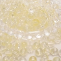 Ronde geel doorschijnende glazen kralen met gouden glitters voor het maken van sieraden - 8mm (50 stuks) / Bleekgeel (Stijl Zestien)