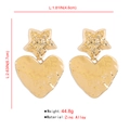 Specifiche dettagliate delle dimensioni per orecchini a cuore e stella in lega di zinco - Stile Combinazione Stella Cuore (E11317) / Oro