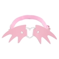 Jarretière en cuir rose avec cœur, ailes de chauve-souris et élastique gothique - Style Cœur Ailes de Chauve-souris (C0446)