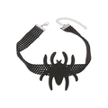 Choker gótico de araña con colgante de mano de esqueleto en red negra para Halloween - Araña Negra