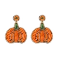 Handgemaakte pompoen oorbellen met oranje kralen voor Halloween accessoires - Oranje Pompoen