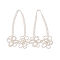 Exquisita cadena corporal de perlas con motivos florales y delicados tirantes elegantes - Blanco perla
