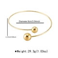 Dimensions détaillées du bracelet doré minimaliste affichant 9cm de diamètre et 29,3g de poids - B3033 grandes et petites perles rondes