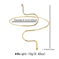 Vue détaillée du bracelet de bras doré avec dimensions et informations sur le poids - B3035 ligne simple