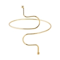 Bracciale da braccio dorato aperto e irregolare con design a spirale lucida minimalista - Stile Spirale Minimalista
