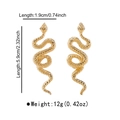 Detailed view of golden snake earrings with size measurements of 5.9cm length and weight - Gold