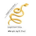 Spilla a serpente dorata in acciaio inossidabile 18K, dimensioni 6,7 cm x 3,5 cm su fondo bianco - Oro