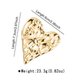 Spilla a cuore irregolare in acciaio inossidabile dorato con misura di 7,3 cm di lunghezza - Oro