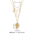 Detailed size and weight view of a layered 14k gold stainless steel conch shell necklace - Necklace / Gold