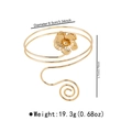Detailed view of golden floral armlet with dimensions 8.5cm diameter and 7cm height - Flower Shape / Flower