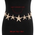 Detail view of gold starfish waist chain with dimensions 71.5 plus 29.5 cm extension - Starfish Style / Gold
