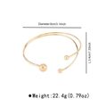 Tableau détaillé des tailles du bracelet double ligne doré avec dimensions et poids - B3303 doré