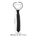 Vista detallada del collar tipo corbata de cuentas negras con medidas y cadena ajustable - Negro