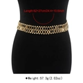 Detail of gold double-layer chain belt showing dimensions 62+27cm and 57.3g weight - Gold