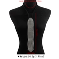 Spécifications de taille détaillées pour un collier cravate perlé noir et argenté poli - Noir + Argent