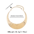 Detail of gold metal choker with intricate concentric texture and lobster clasp - Wide Band Concentric Circles Craft (Style 3)