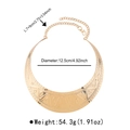 Detail showing gold choker necklace dimensions with ethnic textured relief patterns - Ethnic Wave Pattern Embossed Style (Style 4)