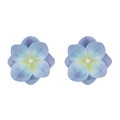 Primer plano de pétalos de hortensia en degradado azul y púrpura con detalle de perla - Forma de Hortensia Degradada (E13816) / Degradado Azul Púrpura