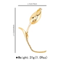 Goldene Tulpenbrosche Detailansicht mit 11,3 cm Höhe und polierter Metalloberfläche - Tulpe Gold (ZX0030)