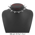 Detail view of silver punk spike choker with measurements 33+10cm and weight 28.9g - White K/Silver