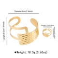 Specifiche dimensionali per il set di gioielli con bracciale a fascia e anello dorato - Oro