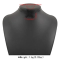 Detail showing dimensions of black spider choker with size specs and jewelry stand - Spider