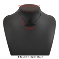Detail view of black Halloween bat pendant necklace with dimensions and weight measurements - Hat