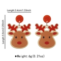Vue détaillée des boucles d'oreilles de Noël renne avec dimensions de taille et poids - Tête de Cerf