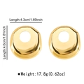 Macro view of vintage gold irregular round studs showing size measurements and dimensions - Hollow Geometric Gold