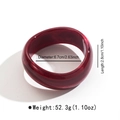 Brazalete abierto irregular de acrílico mármol rojo con diámetro interno de 6,7 cm - Estilo Marmoleado Grueso (B3447) / Rojo Mármol
