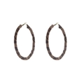 Vintage leopard print plush hoop earrings with gold hardware on a clean white background - Dark Leopard Small Hoop