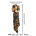 Detailed view of golden hammered texture bracelet with elegant leopard print silk scarf - Brown Leopard