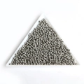 Macro shot of polished silver iron spacer beads for DIY jewelry making in a white tray - Diameter 2.4mm Hole 0.6mm / White Gold Color